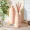 Set of 2 Pink Stoneware Rustic Vases, 15" x 5" x 5"